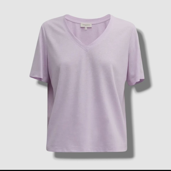 Lafayette 148 New York Tops - Lafayette 148 New York Linen Blend V-Neck Tee – Size M – Dried Blossom Luxury